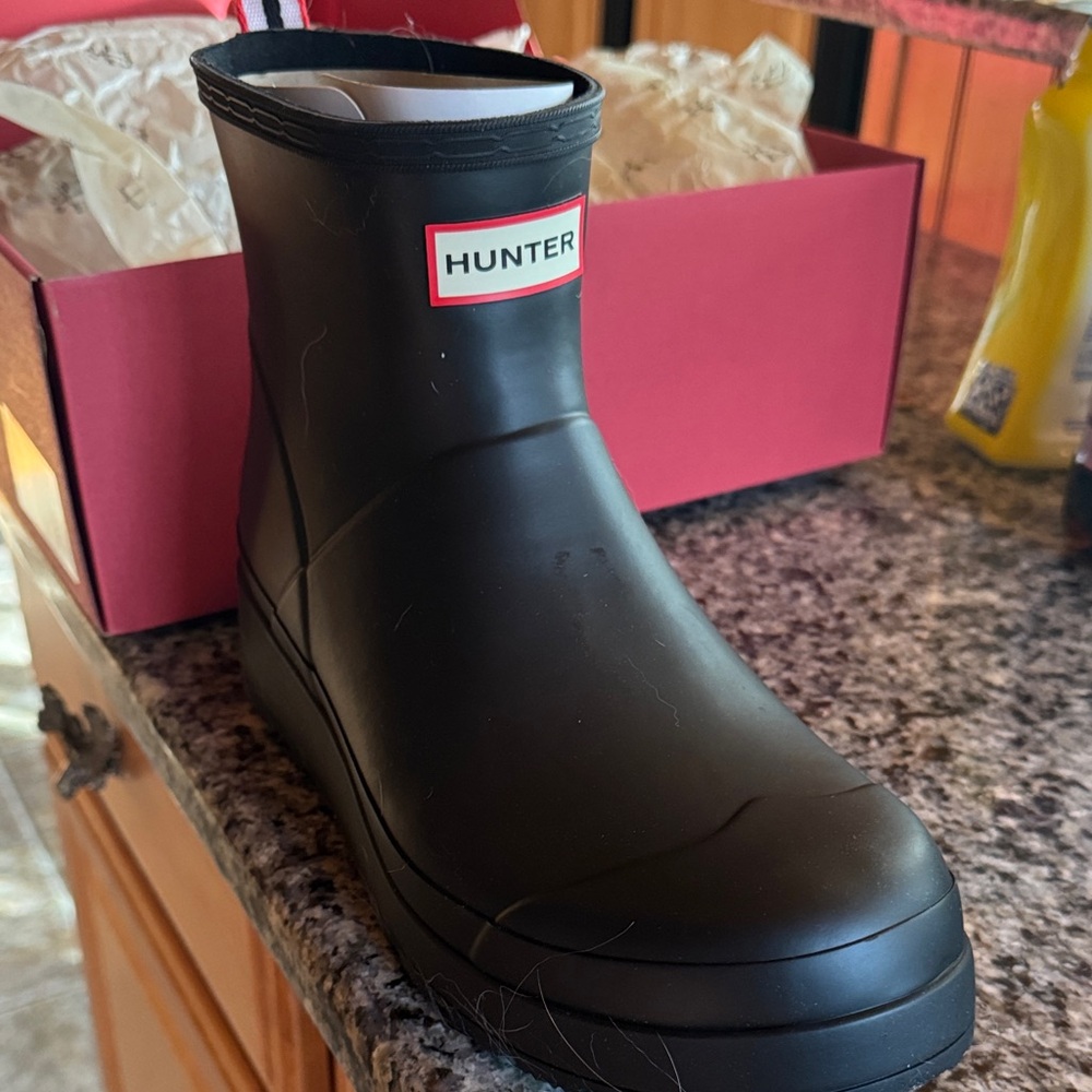 Hunter Classic Black Ankle Boots